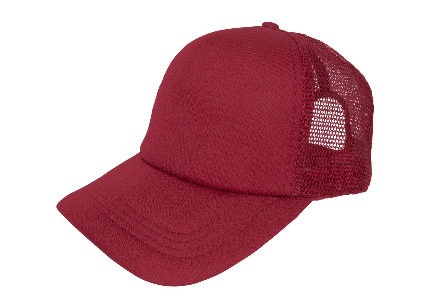 Cap with mesh back panels for sublimation